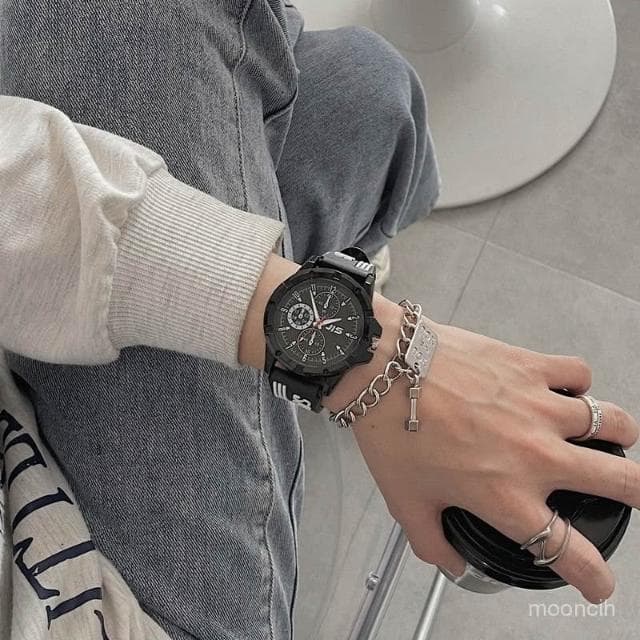 偉偉有道 2024高顔值牌手錶男學生夜光情侶初高中生簡約小衆石高級感網紅