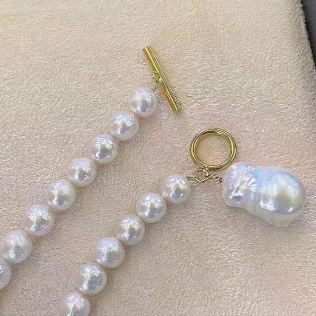 《博古珍藏》天然炫彩巴洛克珍珠項鍊 長50公分 典雅飾品首飾
