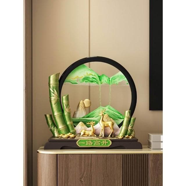 節節高升流沙畫擺件高級感客廳招財鹿辦公室裝飾開業禮物喬遷禮品