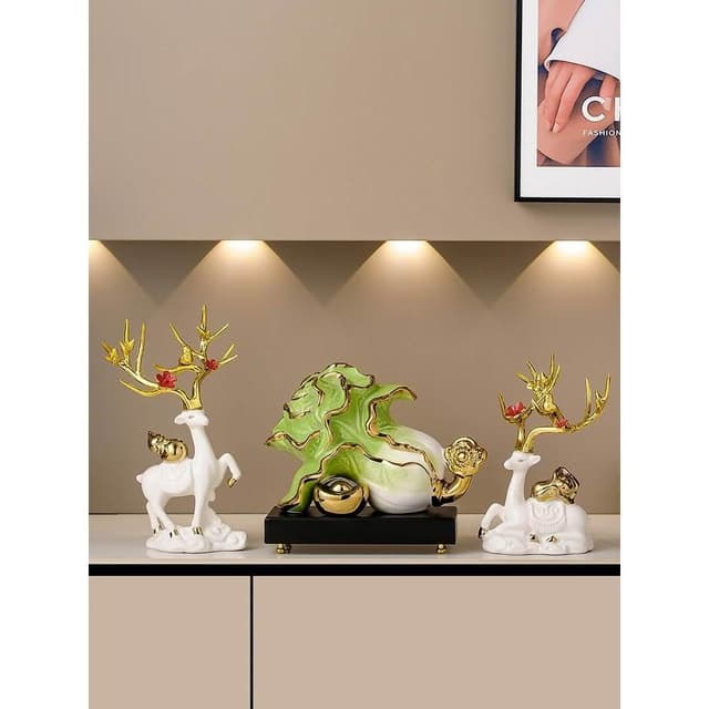 辦公室如意白菜擺件高檔客廳玄關酒櫃裝飾品開業喬遷之喜入宅禮物