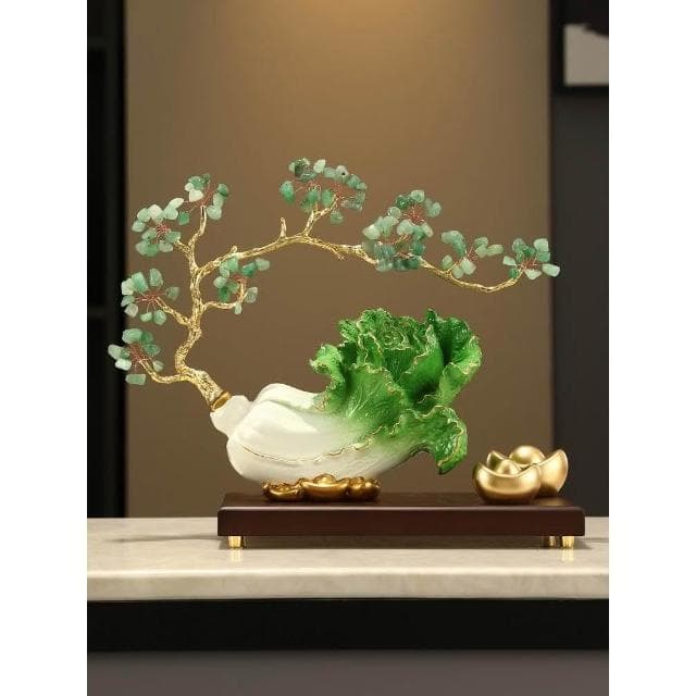 白菜擺件高端款客廳玄關招財開業禮品百財酒櫃裝飾品喬遷開店禮物