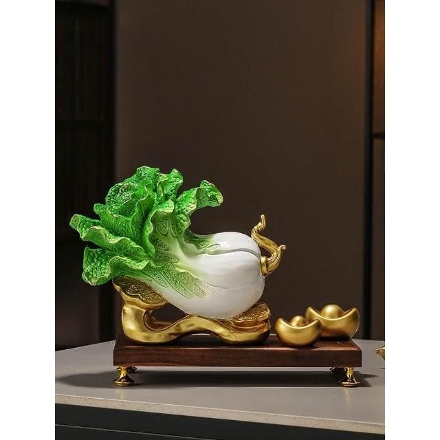 元寶白菜擺件招財酒櫃玄關客廳家居裝飾工藝品喬遷開業禮物