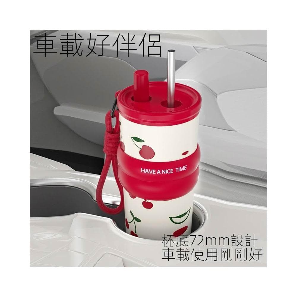 吸管保溫杯陶瓷內膽女生高顏值大容量水杯生日禮物咖啡杯子