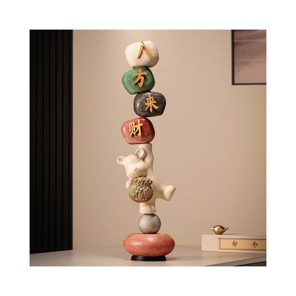 八方來財招財小熊擺件辦公室玄關客廳酒櫃裝飾品喬遷之喜開業賀禮