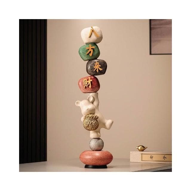 八方來財招財小熊擺件辦公室玄關客廳酒櫃裝飾品喬遷之喜開業賀禮