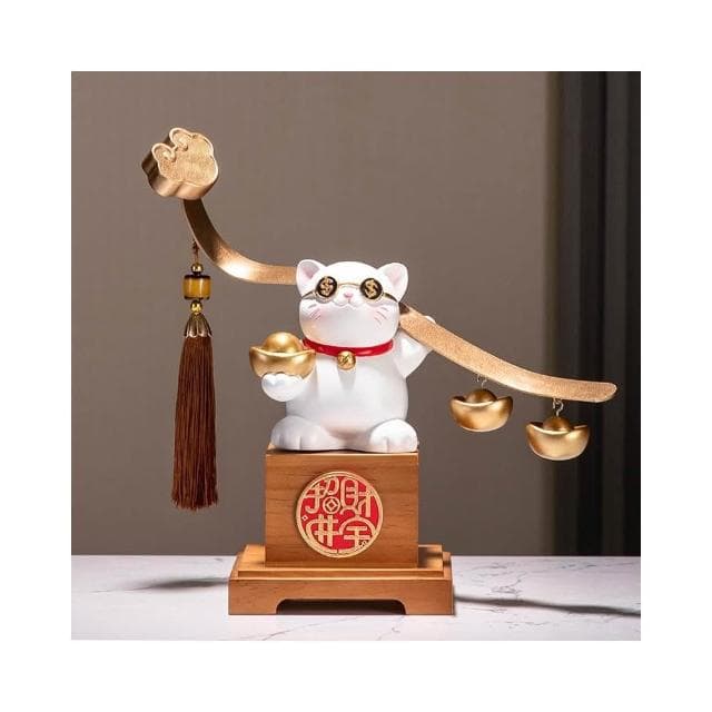 招財貓擺件高級感招財進寶辦公室前臺開業禮物開店禮品高檔發財貓