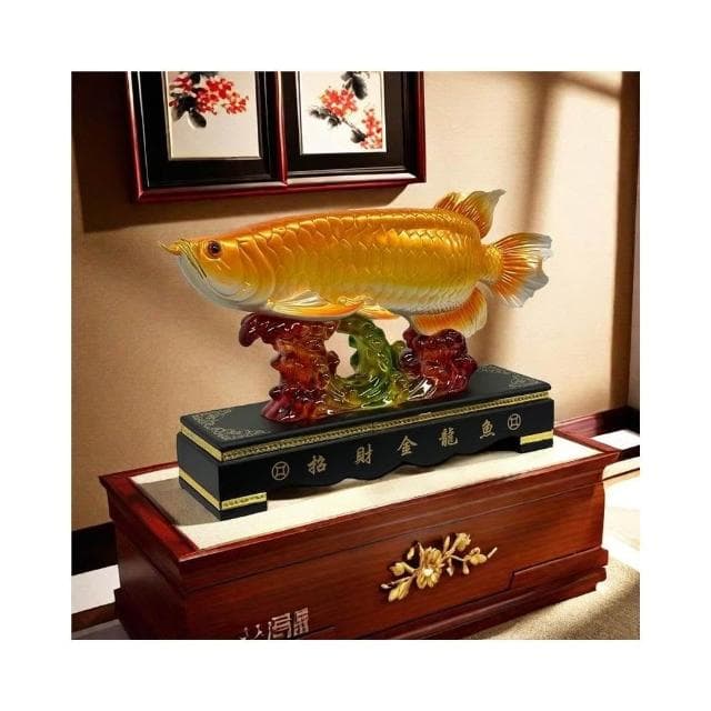 招財金龍魚擺件禮品家居喬遷客廳玄關酒櫃裝飾品公司店鋪開業擺設