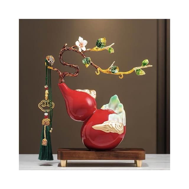 琺瑯彩山峰福祿葫蘆擺件招財高檔客廳電視櫃裝飾開業喬遷新居禮品