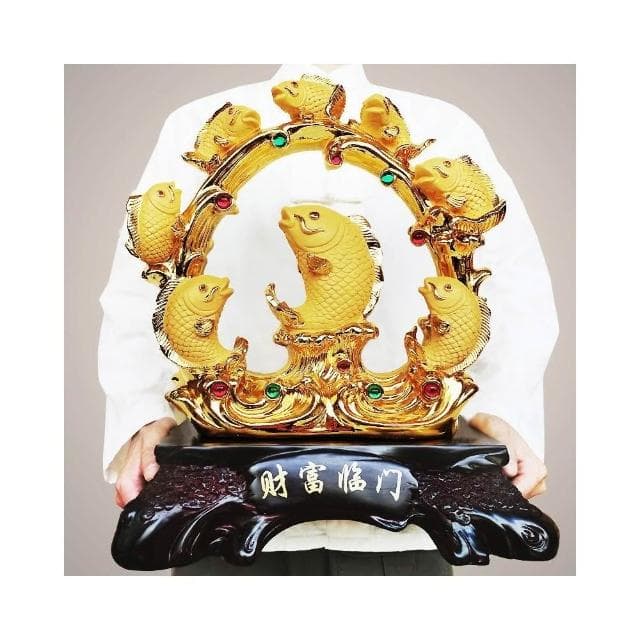 年年有餘魚擺件招財金龍魚客廳酒櫃魚裝飾品魚躍龍門喬遷新居禮品