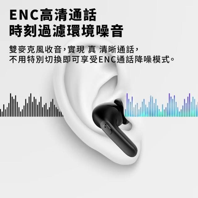 聆翔Q36雙降噪藍芽耳機(雙降噪 藍牙5.3 ANC ENC降噪 持久續航 無線耳機 藍牙耳機 IPX4防水)