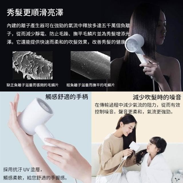 小米有品 負離子 吹風機 H300 台灣公司貨 大風量 快乾 護髮 可調節 米家負離子吹風機