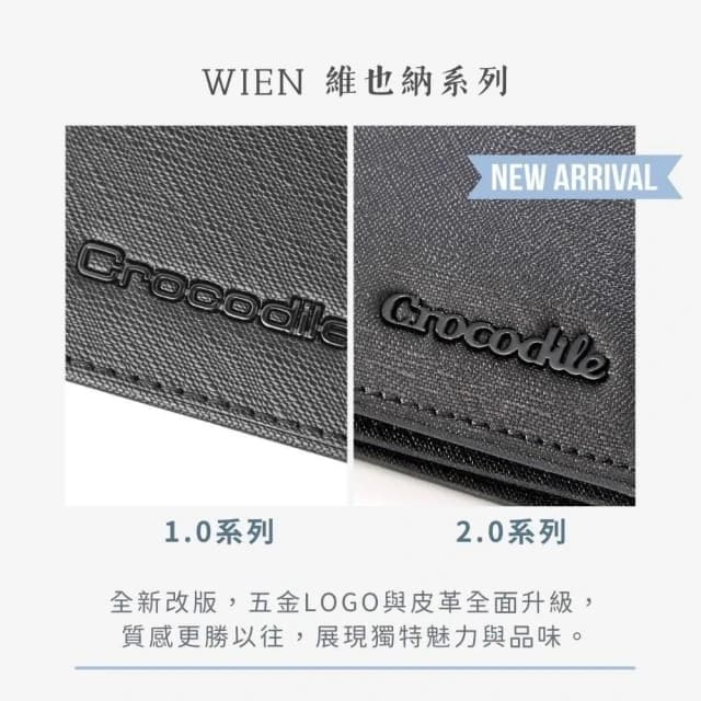 【Crocodile】鱷魚皮件 男生錢包 輕巧零錢包 情人節禮物 1卡夾 維也納Wien 2.0系列-0103-11305