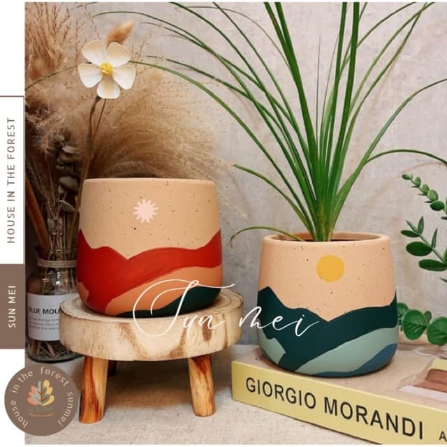 陶盆 夏日陶盆 陶盆 陶器 盆器 花盆 花器 觀葉植物 文青風 療癒植栽
