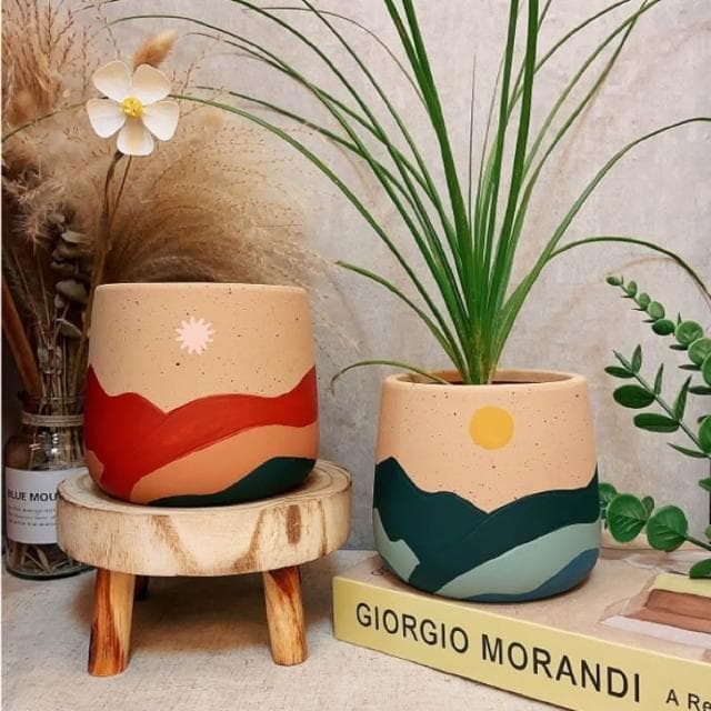 陶盆 夏日陶盆 陶盆 陶器 盆器 花盆 花器 觀葉植物 文青風 療癒植栽