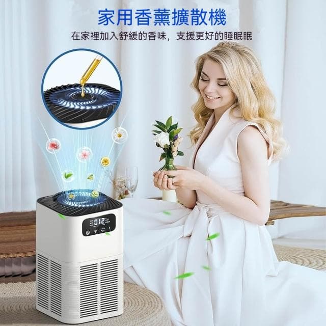 【窩居】桌面空氣凈化器 PM2.5數顯 全屋凈化殺菌除醛 香薰擴散機 家用空氣清淨機