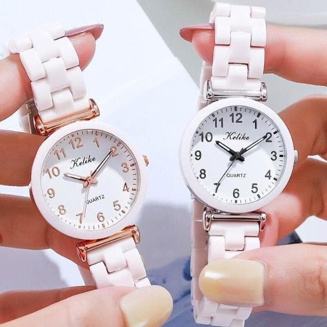 臺灣現貨 學院風手錶 考試手錶 精品手錶 生日禮物 韓女錶 夜光指針 仿陶瓷手錶防水考試專用錶(手錶/數字手錶/女手錶)