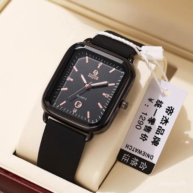 偉偉錶錶 手錶女士2024新款時尚小衆輕奢高級感簡約氣質日厤方形情侶石英錶