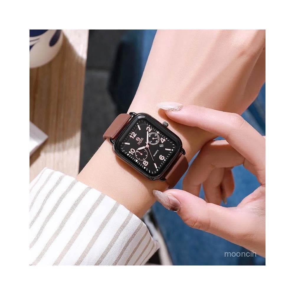 偉偉錶錶 日韓簡約ins高顔學生手錶女款輕奢小衆不撞款高級感女生方形女錶