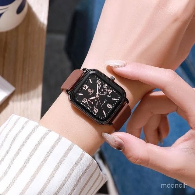 偉偉錶錶 日韓簡約ins高顔學生手錶女款輕奢小衆不撞款高級感女生方形女錶