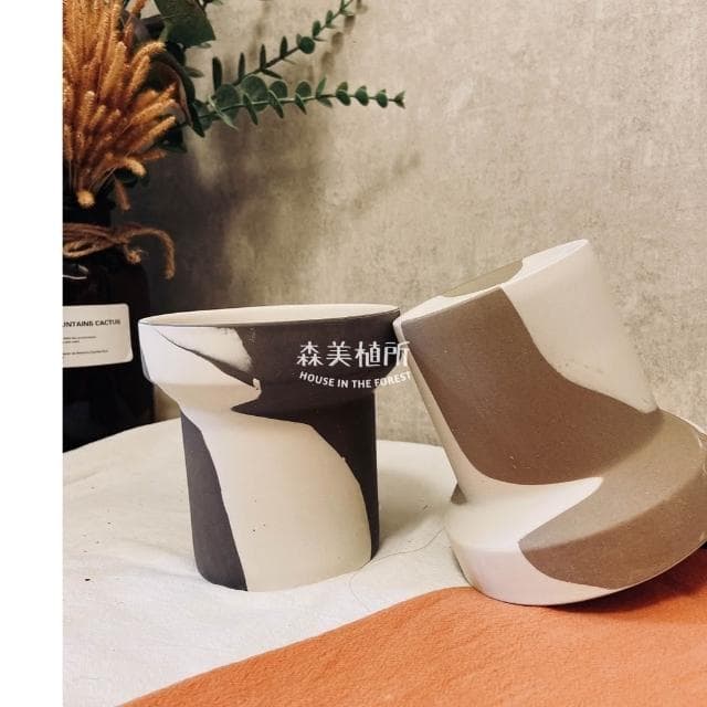 陶盆 韓系INS混色陶盆 觀葉盆 陶燒盆 觀葉植物 辦公室盆栽