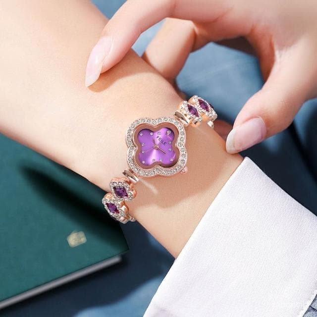 偉偉錶錶 手錶女款輕奢小衆高級設計感小巧氣質四葉草女士手鏈錶女士手錶