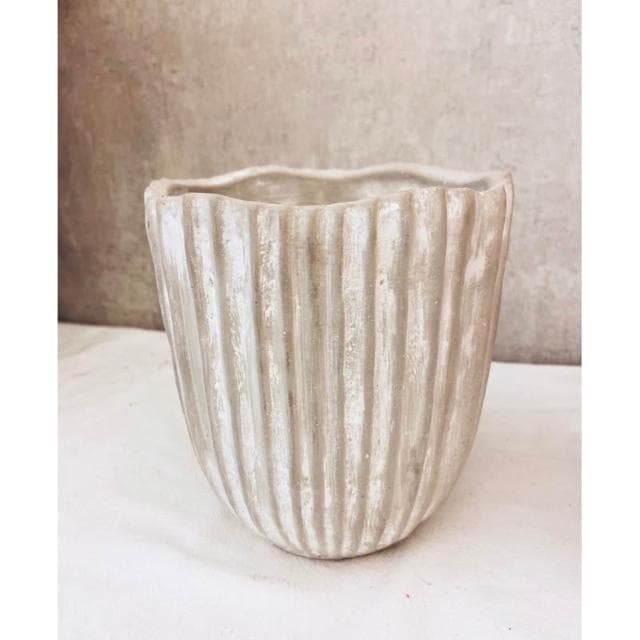 水泥盆 水泥波紋直線盆 水泥造型盆 觀葉植物 盆器 盆栽