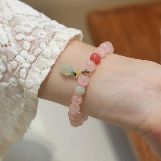 🎗飾間首飾鋪 粉紅水晶手鍊首飾粉紅水晶手飾手串小眾古風飾品