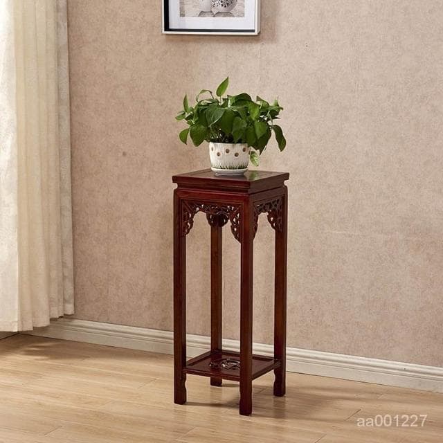 花架實木中式客廳榆木仿古花架子多層室內特價綠蘿盆景方形展示邊桌 盆栽架 花架 植物架 3TJ3