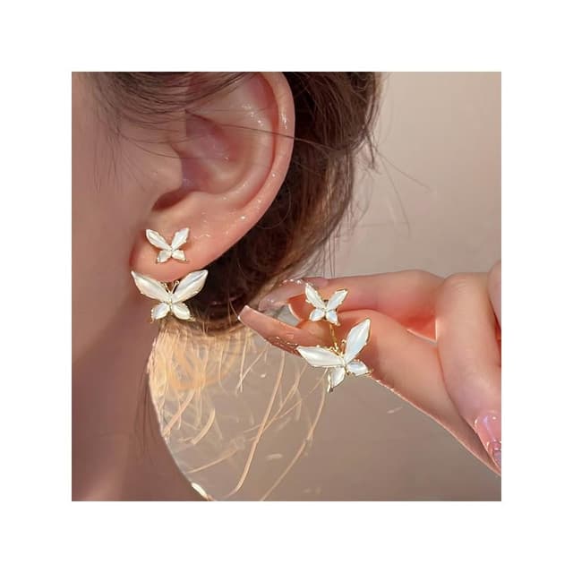 🎗飾間首飾鋪 一款兩戴首飾蝴蝶耳環小眾設計高級感輕奢小巧耳環飾品氣質獨特耳飾