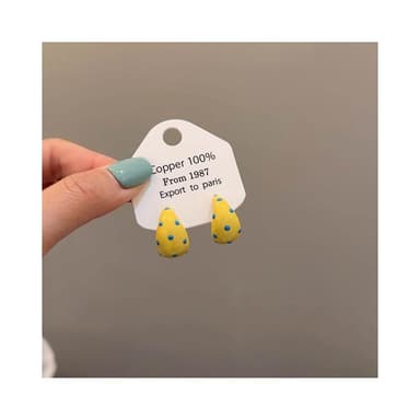 🎗飾間首飾鋪 小清新黃色滴釉波點耳環飾品銀針復古氣質輕奢耳飾首飾