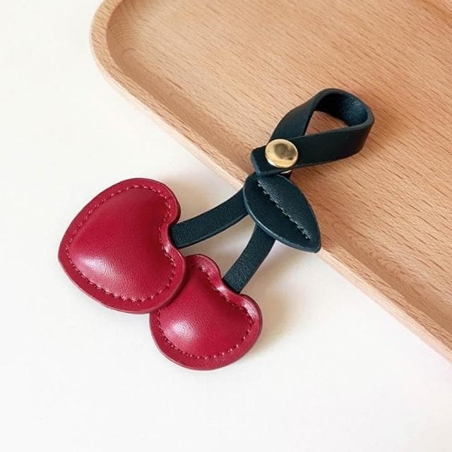 【LEEHER】造型鑰匙圈/手工藝品/交換禮物/復古風/簡約/韓國可愛吊飾/包包配件/櫻桃/吊飾/紅色/粉色/愛心/挂件/鑰匙扣/