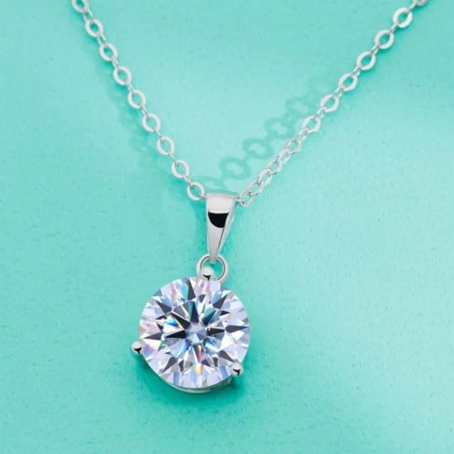 【米蘭精品】現貨+預購 頂級莫桑鑽石項鍊925純銀女項鍊鎖骨鍊項鏈情人節禮物(單鑽三爪輕奢小眾3款74lq30)