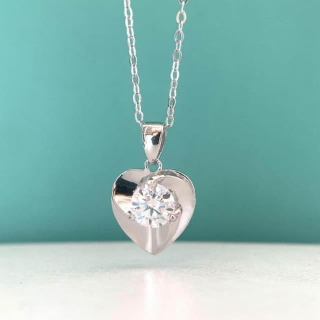 【米蘭精品】現貨+預購 頂級莫桑鑽石項鍊925純銀女項鍊鎖骨鍊項鏈情人節禮物(1克拉心花怒放輕奢74lq42)