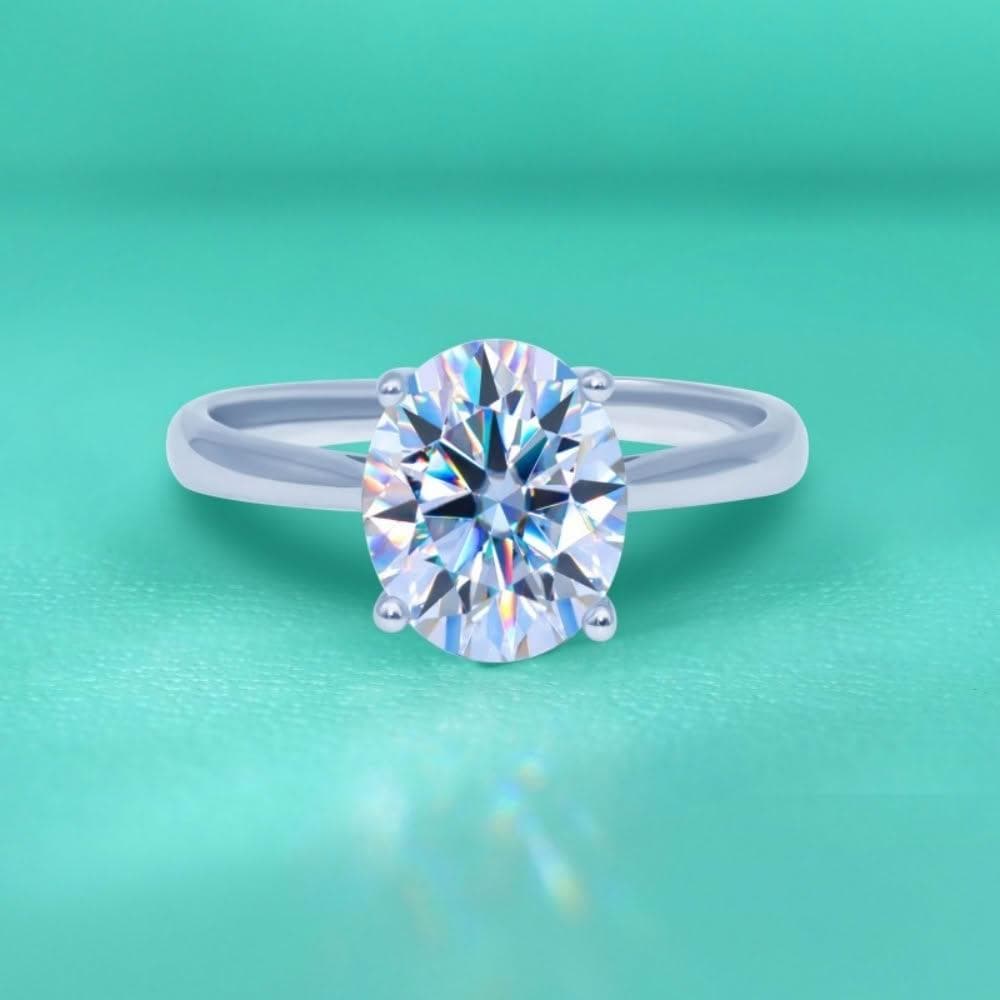 【米蘭精品】現貨+預購 頂級莫桑鑽石戒指925純銀戒指婚戒女鑽戒子求婚戒情人節禮物(高級小橢圓四爪74lp11)