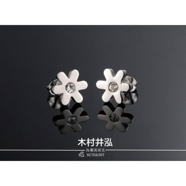 ㊣木村井泓 時尚簡約小眾小雛菊耳環 鈦鋼 鋼耳環 鈦鋼耳環 針式 防過敏 (CX279)
