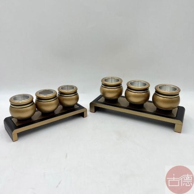 【古德金香】黑金色敬茶杯(三杯子內附塑膠杯三組) / 玫瑰金敬茶台  / 供水杯 / 供杯 / 神明杯 / 祖先杯 中元普渡