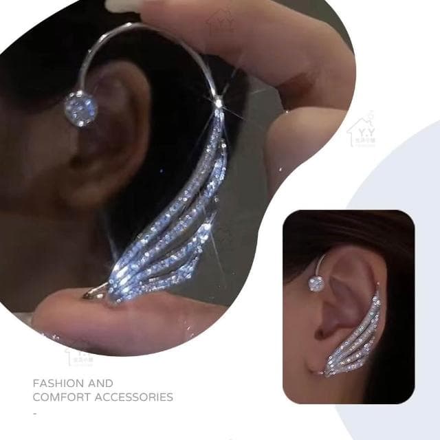 耳掛式耳環 耳掛 耳骨夾 超閃鑲鑽蝴蝶耳夾 一體耳飾 蝴蝶耳夾 無耳洞耳夾 夾式耳環 造型耳掛 一體式耳環 耳掛耳環