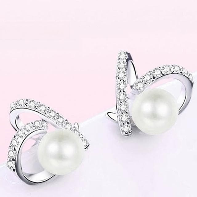 【LEESA】愛心耳環\淡水珍珠\S925\耳釘\耳飾\高級感\百搭\飾品\耳環\純銀耳環\女生耳環\莫桑石\珍珠耳環\送女友