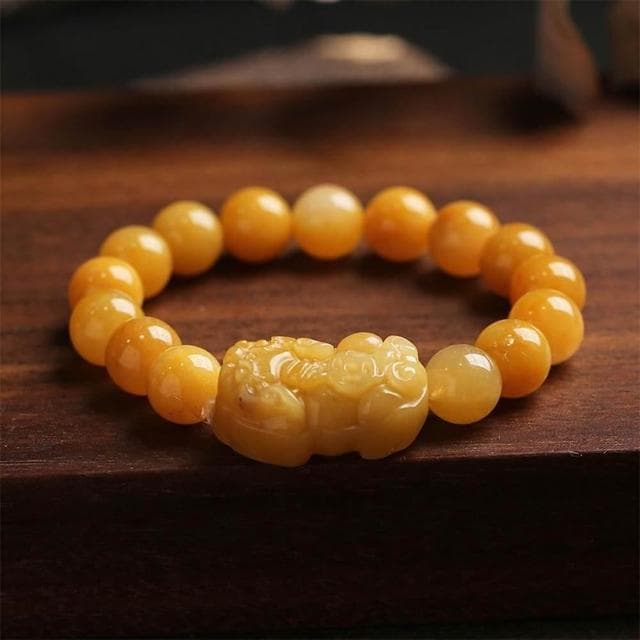 【LEESA】金絲玉\貔貅\貔貅手鍊\黃玉貔貅\玉石\玉器\玉墜\招財\玉手鍊\本命年\飾品\手鍊\手串\禮物\男生手鍊\避邪
