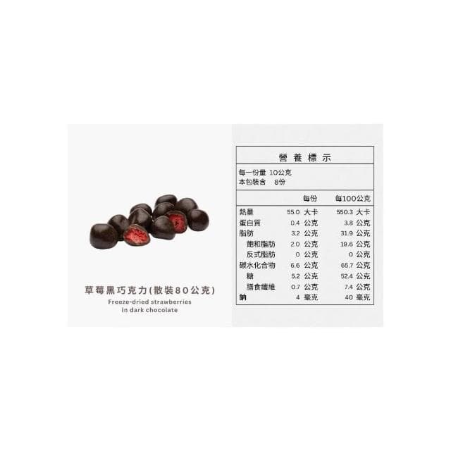 【Ruta】露特 ｜ 立陶宛百年國寶級巧克力 ｜ 草莓黑巧克力 (散裝 80公克)