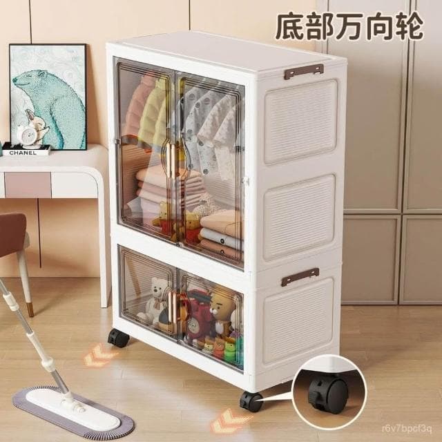 免安裝收納櫃臥室嬰兒寶寶小衣櫥簡易衣櫃家用零食玩具折疊儲物櫃 折疊櫃 收納櫃 衣櫃 衣櫥 收納箱 大容量儲物櫃 整理箱