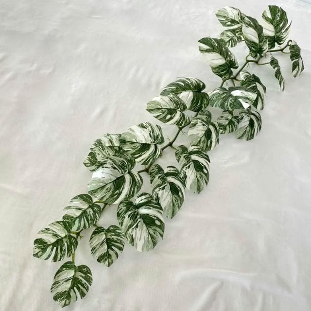 賠錢出清 仿真斑葉龜背芋 白斑龜背芋 龜背芋 開店招財 慶祝生日 仿真 假花 植物 園藝 盆栽 熊貓購物