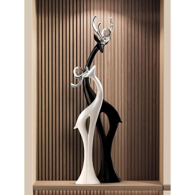 貝漢美輕奢客廳沙發電視櫃旁邊大型落地擺件玄關飾品高檔喬遷禮物