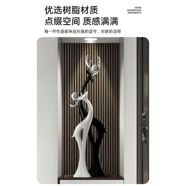 貝漢美輕奢客廳沙發電視櫃旁邊大型落地擺件玄關飾品高檔喬遷禮物