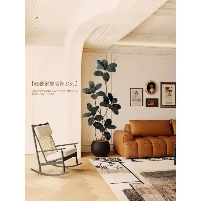 黑金剛橡皮樹綠植仿真客廳落地盆栽室內高端輕奢仿生植物裝飾假樹