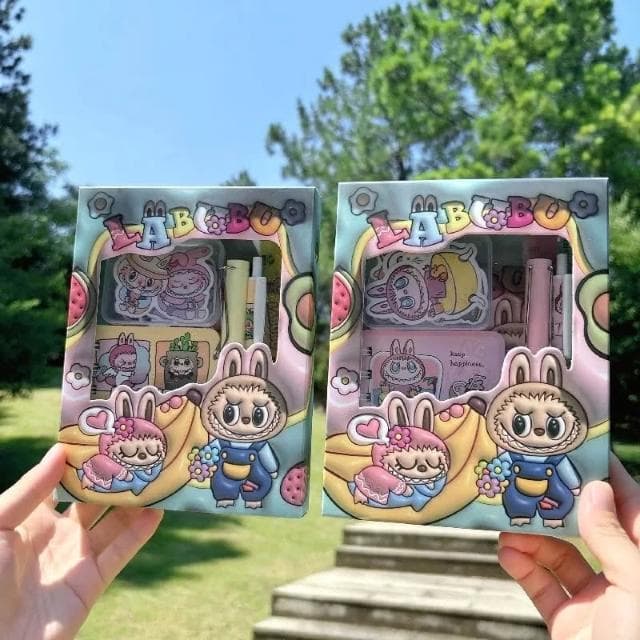 文具組 生日禮物 學生禮物 拉布布可愛兒童生日伴手禮盒labubu實用文具套裝幼兒園小學生禮物