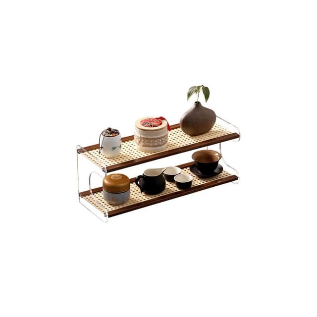 新中式桌面博古架 擺件置物架 現代小型茶架 茶具置物架 杯架收納架