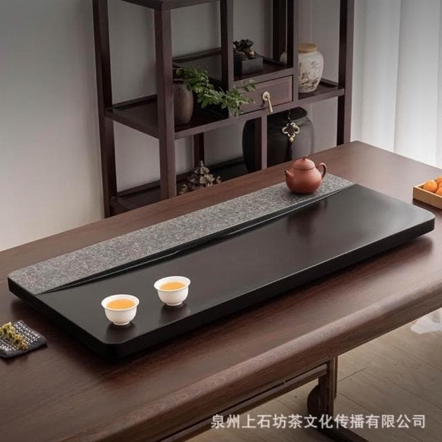 廠家直發 免稅 家用辦公烏金石茶盤 功夫茶具石茶海 大號茶臺簡約石茶盤