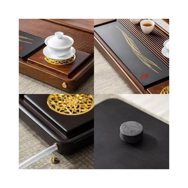 廠家直發 免稅 茶盤 實木茶盤家用幹泡臺烏金石電木辦公室排水式茶臺功夫茶海託盤茶具