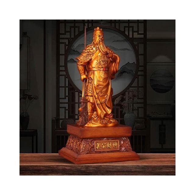 金關公擺件 武財神 家用關二爺 關羽 武財神爺 供奉神像 店鋪開業公司送禮 客廳供奉招財